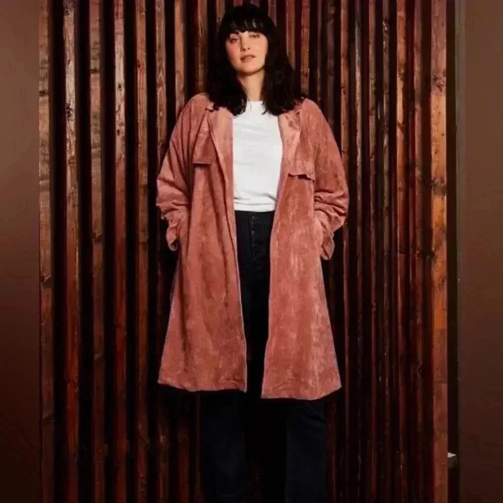 Brand New OAT NY Dusty Rose Trench coat size M - Picture 5 of 8